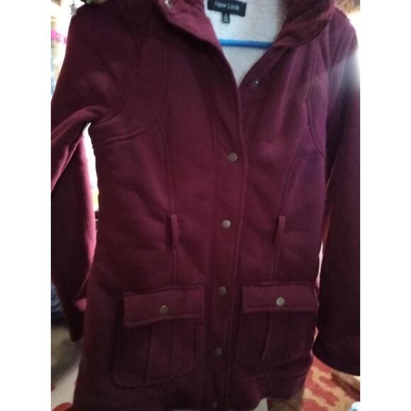 Ladies Maroon Faux Fur Lining - Picture 1 of 7